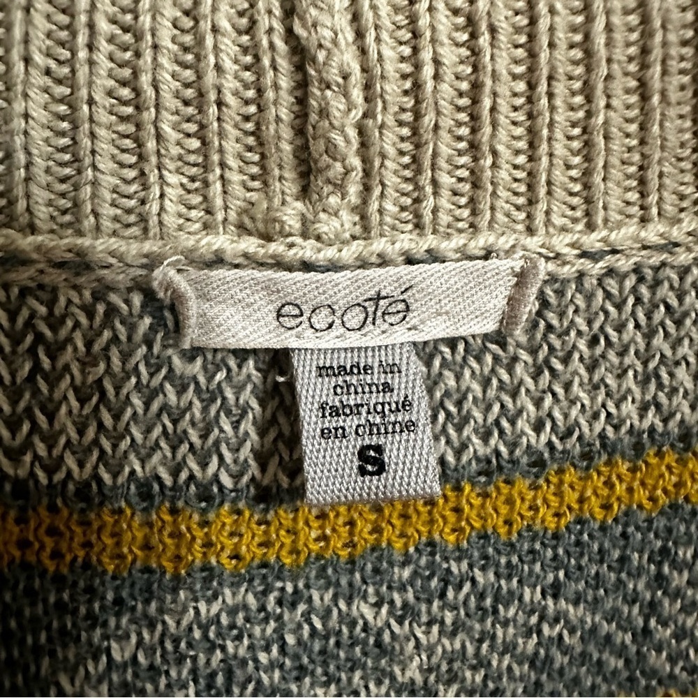 Ecote Cream South Western Open Front Cardigan Tribal Design Size Small - Picture 6 of 8